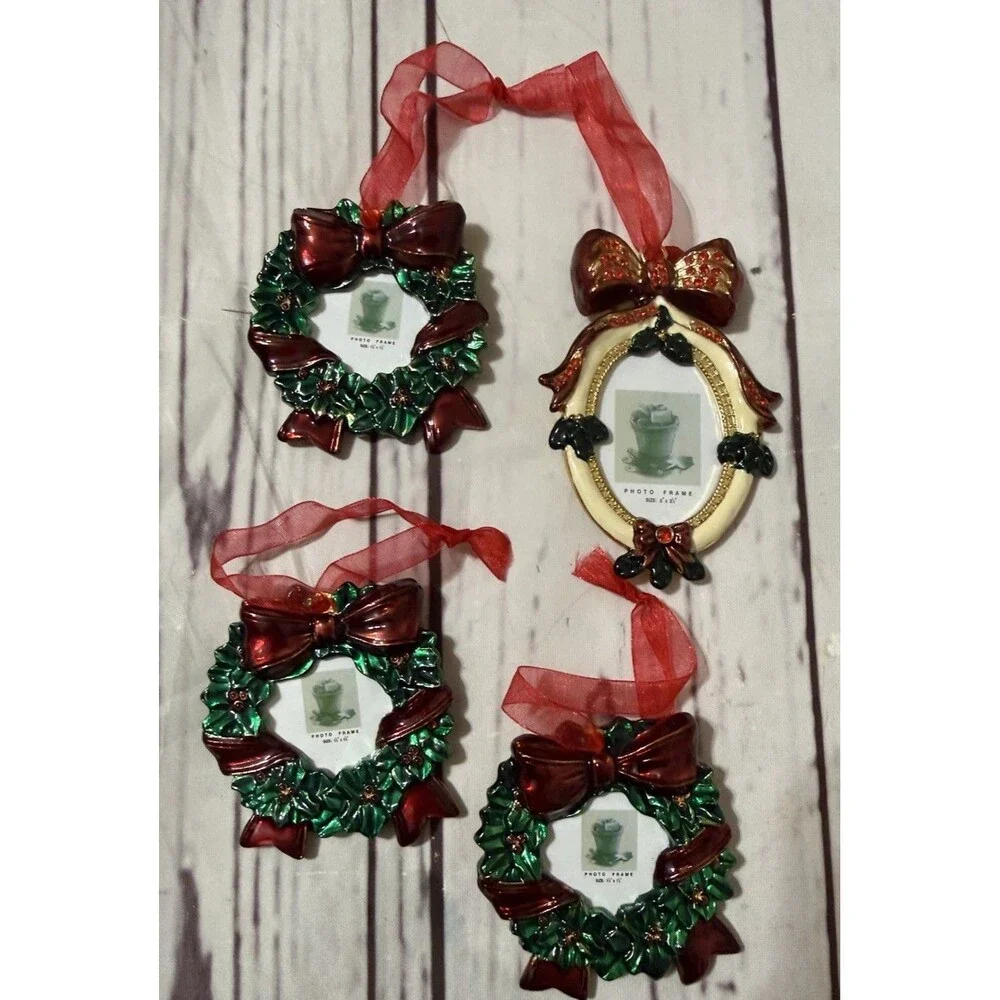 Vintage Inspired Art Deco Picture Frame Ornaments Metal New X 4